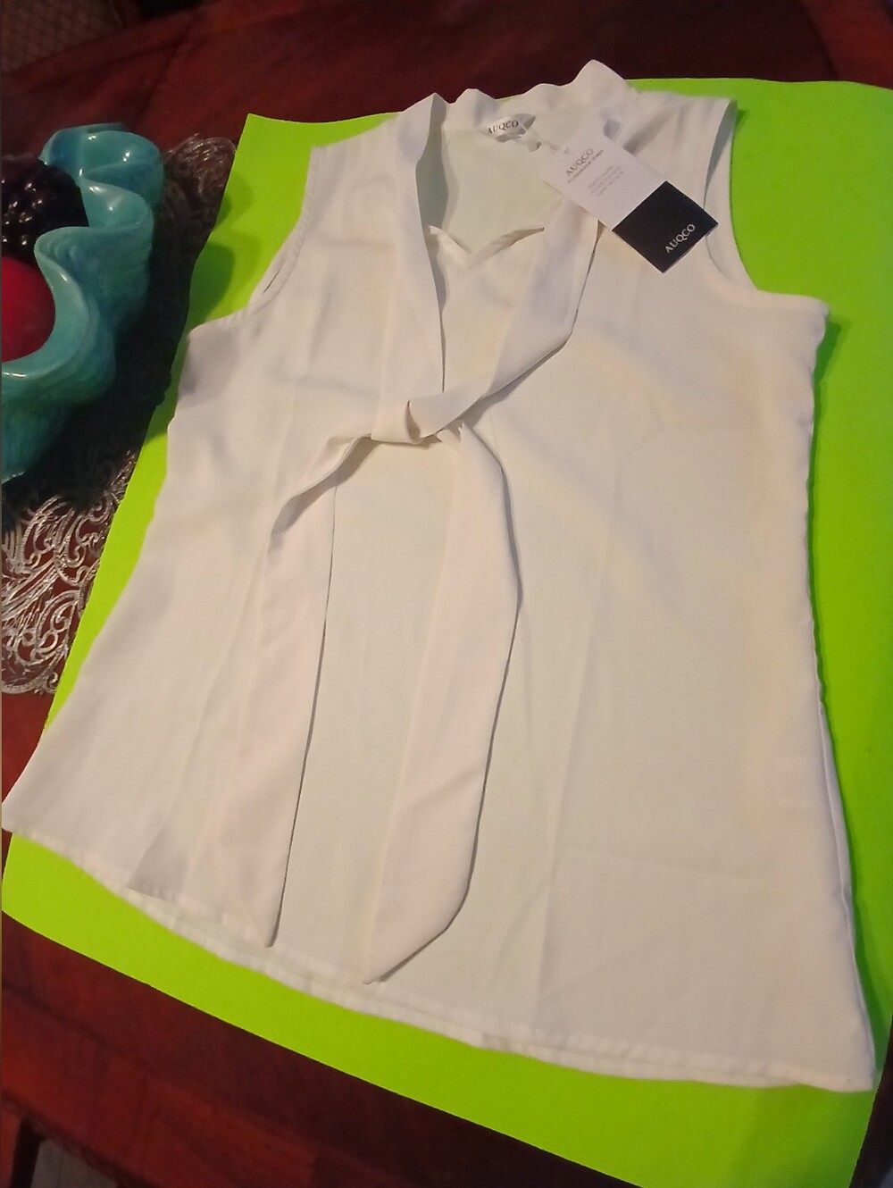Aldo White Sleeveless Tie-Front Camisole